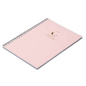 Carnet Monogramme minimal en or | Rose (Côté gauche)