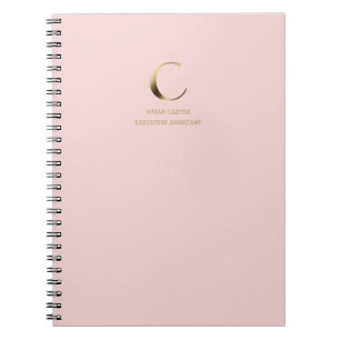 Carnet Monogramme minimal en or Rose