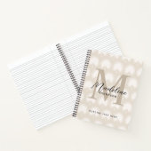 Carnet Monogramme minimaliste Chic Beige Anahaw Feuille d (Intérieur)