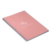 Carnet Monogramme minimaliste élégant rose (Côté Droit)