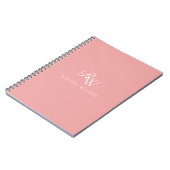 Carnet Monogramme minimaliste élégant rose (Côté gauche)