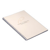 Carnet Monogramme minimaliste épicé rose Whisper (Côté Droit)