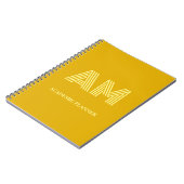 Carnet Monogramme Minimaliste Jaune Moutarde (Côté gauche)