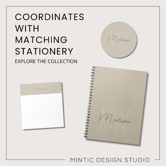 Carnet Monogramme Minimaliste Moderne