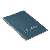 Carnet Monogramme Minimaliste Moderne Bleu (Côté Droit)