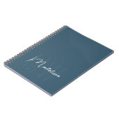 Carnet Monogramme Minimaliste Moderne Bleu (Côté gauche)
