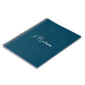 Carnet Monogramme Minimaliste Moderne Bleu (Côté gauche)
