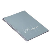Carnet Monogramme Minimaliste Moderne Bleu Poussiéreux (Côté Droit)