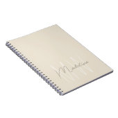 Carnet Monogramme Minimaliste Moderne Crème (Côté Droit)