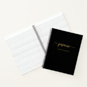 Carnet Monogramme minimaliste moderne en or noir (Intérieur)