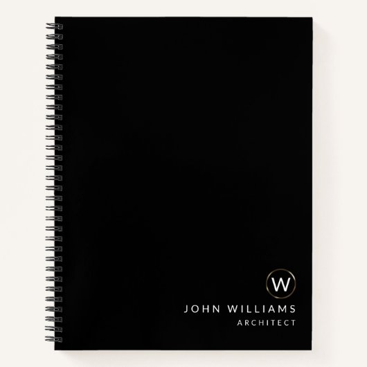 Carnet Monogramme minimaliste moderne professionnel d'arc (Devant)