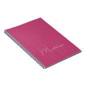 Carnet Monogramme Minimaliste Moderne Rose (Côté Droit)