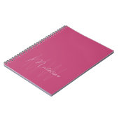 Carnet Monogramme Minimaliste Moderne Rose (Côté gauche)