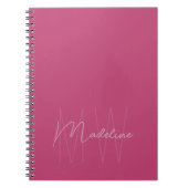 Carnet Monogramme Minimaliste Moderne Rose (Devant)