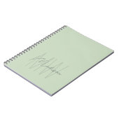 Carnet Monogramme Minimaliste Moderne Vert Sauge (Côté gauche)