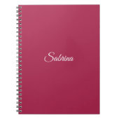 Carnet Monogramme minimaliste rose cerise rose (Devant)