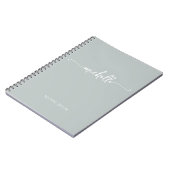 Carnet Monogramme minimaliste Vert Sage Girl Nom (Côté gauche)