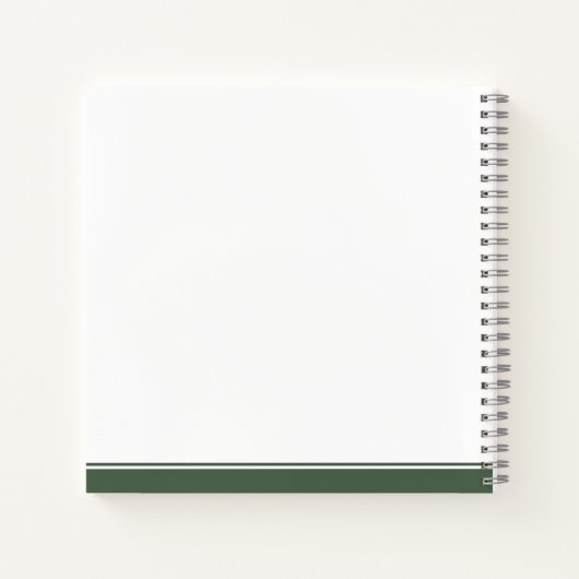 Carnet Monogramme moderne À feuillage persistant (Dos)