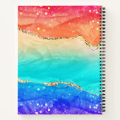 Carnet Monogramme moderne à la mode Rainbow Agate Parties (Dos)
