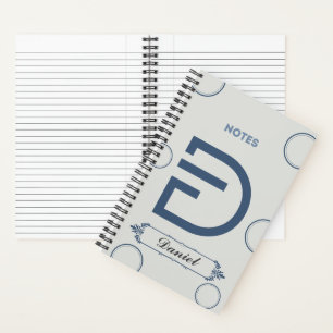 Carnet Monogramme moderne avec lettre D