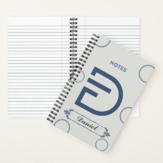 Carnet Monogramme moderne avec lettre D
