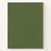 Carnet Monogramme moderne avec nom Olive Green (Dos)