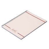 Carnet Monogramme moderne beige et vin (Côté gauche)