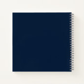 Carnet Monogramme moderne bleu minimaliste Nom (Dos)