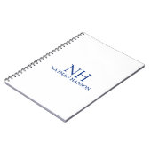 Carnet Monogramme Moderne Bleu Simple (Côté gauche)