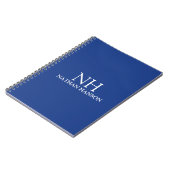 Carnet Monogramme Moderne Bleu Simple (Côté gauche)