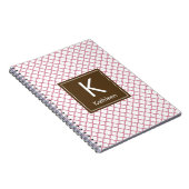 Carnet Monogramme moderne (Brown/rose) (Côté Droit)
