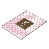 Carnet Monogramme moderne (Brown/rose) (Côté gauche)