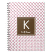 Carnet Monogramme moderne (Brown/rose) (Devant)
