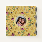 Carnet Monogramme moderne d'abeille et de fleurs de la re (Dos)