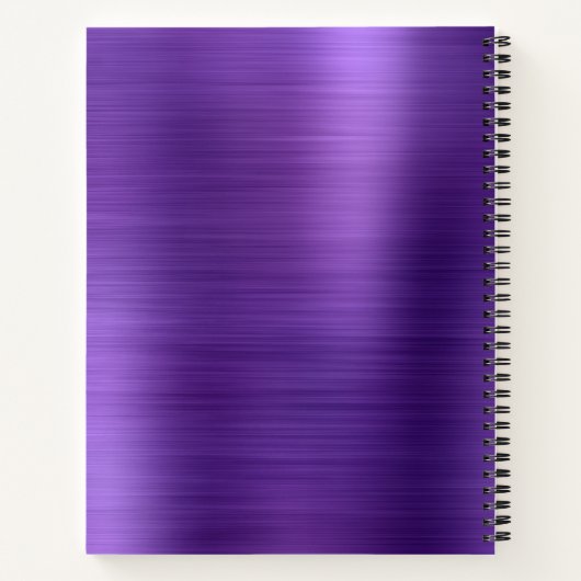 Carnet Monogramme moderne de script moderne brossé métall (Dos)