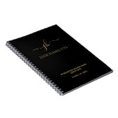 Carnet Monogramme Moderne Diplômé (Côté Droit)