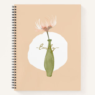 Carnet Monogramme moderne douce arrière - plan aquarelle