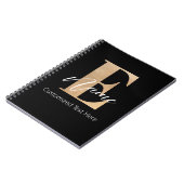 Carnet Monogramme moderne E & Nom initial Personnalisé (Côté gauche)