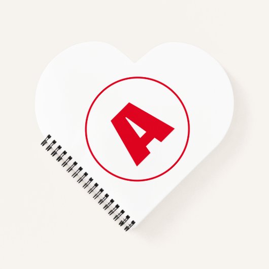 Carnet Monogramme Moderne Élégant Lettre Initiale Rouge B (Devant)