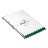 Carnet Monogramme moderne Élégant Monogramme Emerald Gree (Côté Droit)