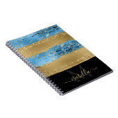 Carnet Monogramme Moderne Élégant Script (Côté Droit)