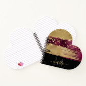 Carnet Monogramme Moderne Élégant Script Coeur (Intérieur)