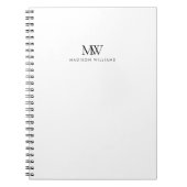 Carnet Monogramme Moderne Élégant Simple (Devant)
