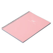 Carnet Monogramme Moderne Élégant Simple Rose (Côté gauche)