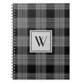 Carnet Monogramme moderne en noir et blanc (Devant)