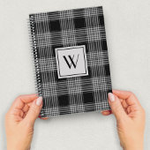 Carnet Monogramme moderne en noir et blanc