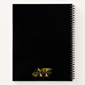 Carnet Monogramme moderne en noir et or (Dos)