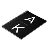 Carnet monogramme moderne et moderne noir et blanc person (Côté gauche)