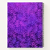 Carnet Monogramme moderne feuillage feuille motif violet (Dos)