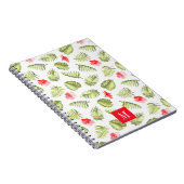 Carnet Monogramme moderne Feuilles de palmier vert (Côté Droit)